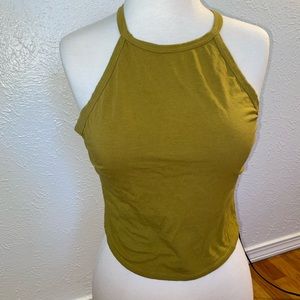 olive green crop top